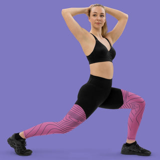 Pink & Black Sports Leggings - Ultra Fitness ClothingPink & Black Sports Leggings