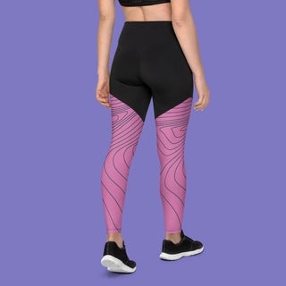 Pink & Black Sports Leggings - Ultra Fitness ClothingPink & Black Sports Leggings