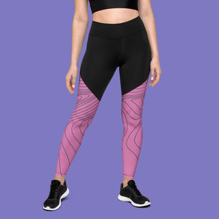 Pink & Black Sports Leggings - Ultra Fitness ClothingPink & Black Sports Leggings